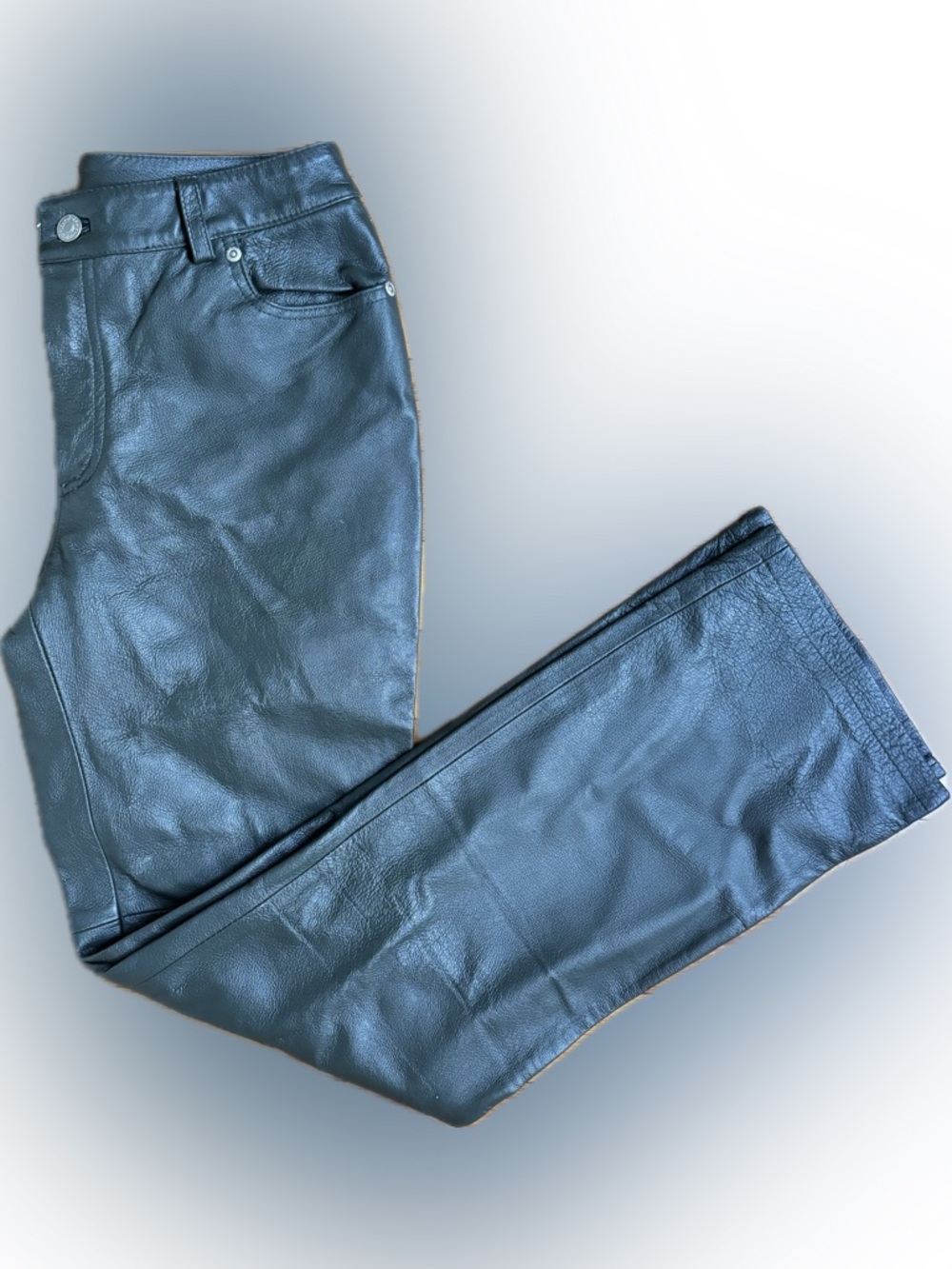 Newport News Army Green Leather Pants Lining Detail
